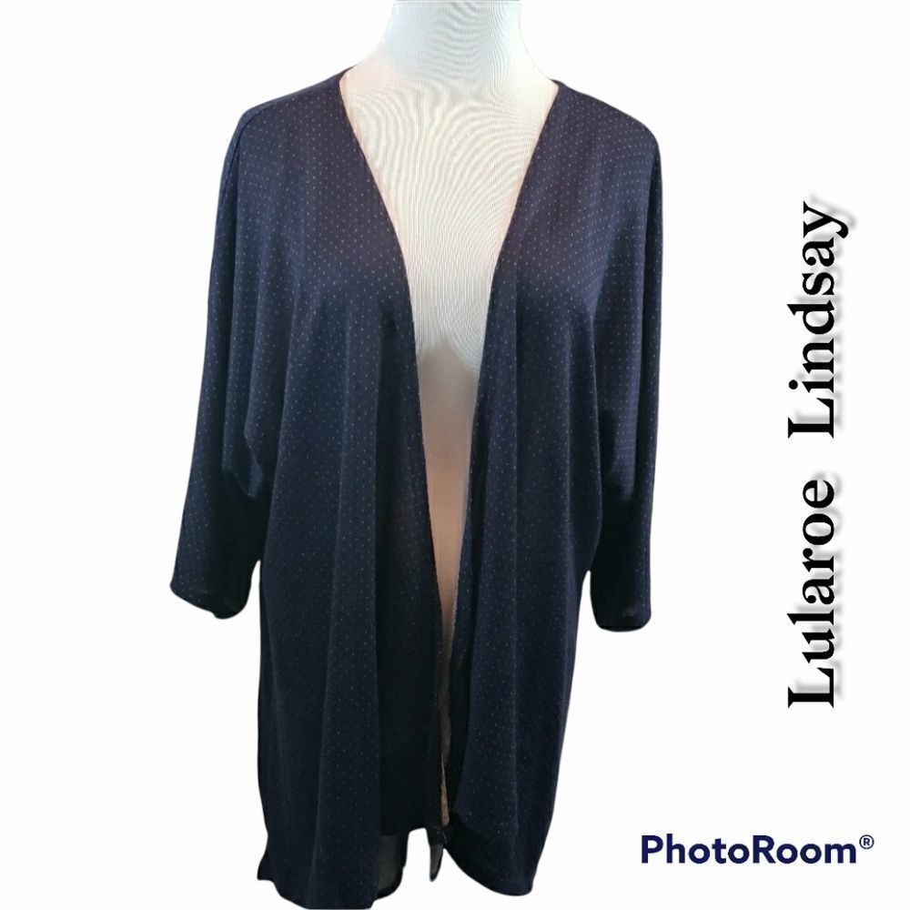 * Lularoe Navy Lindsay Kimono, Womans Size Small. NWT